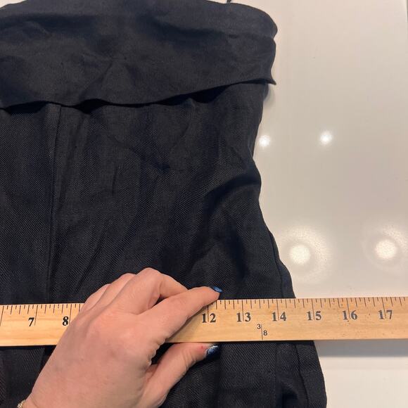 Banana Republic Black Strapless Linen Midi Dress Sz 4 - Picture 9 of 11